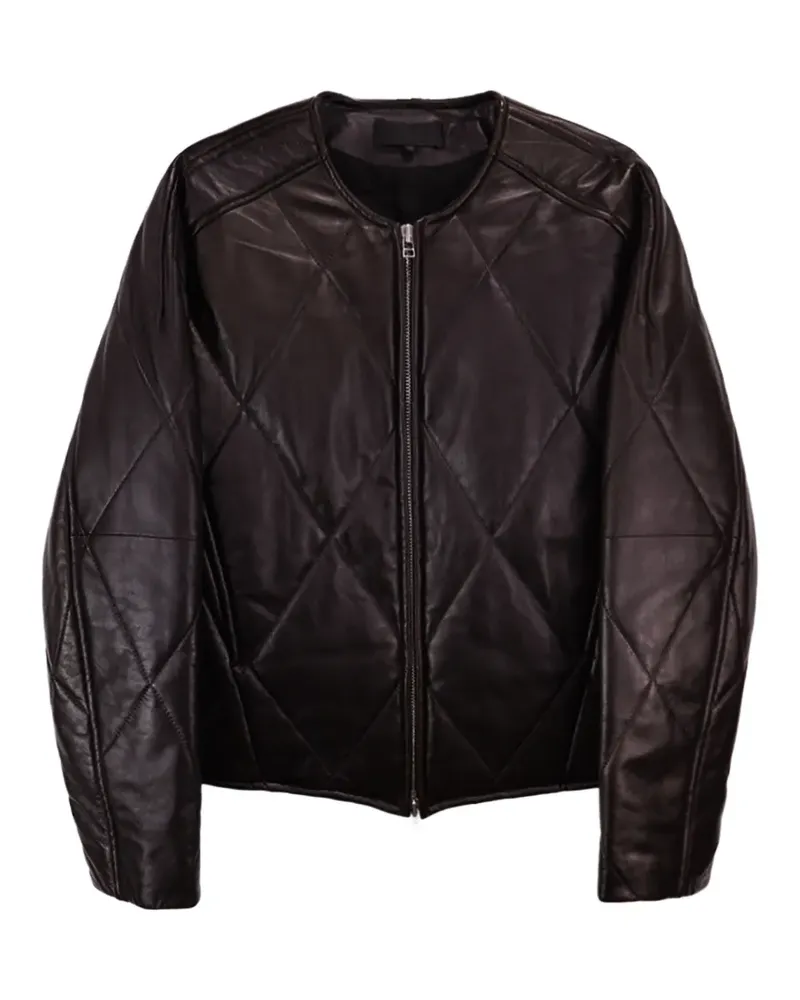 Omar Afridi quilted leather jacket - Braun Braun