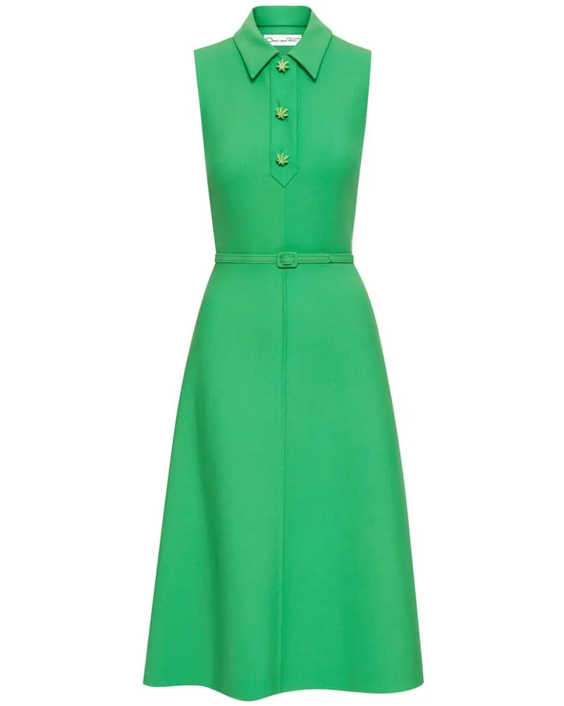 Oscar de la Renta Midikleid mit Gürtel - Grün Grün