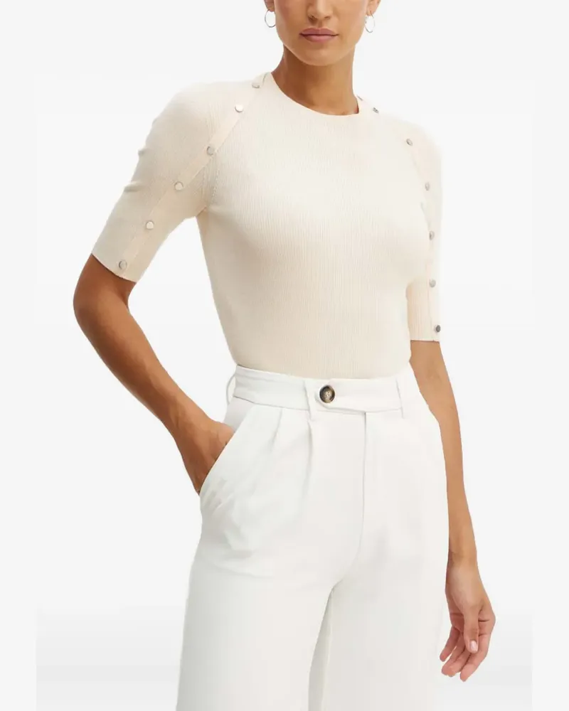 HUGO BOSS Pullover mit Knopfdetail - Nude Nude