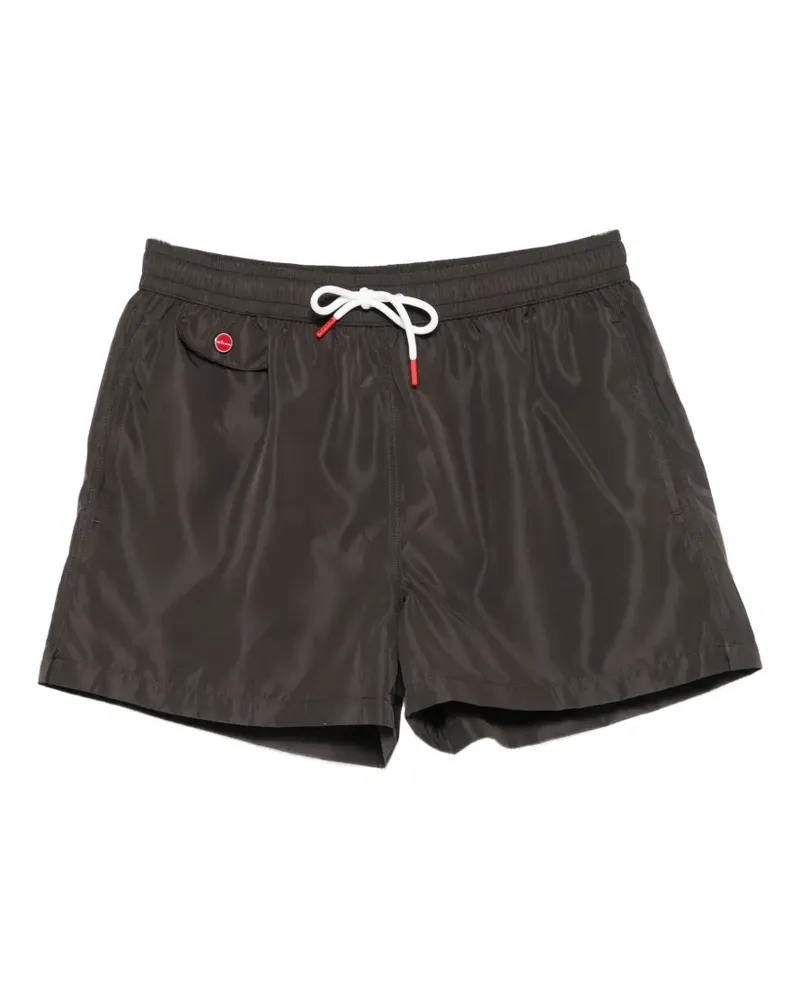 Kiton Badeshorts mit aufgesetzter Tasche - Braun Braun