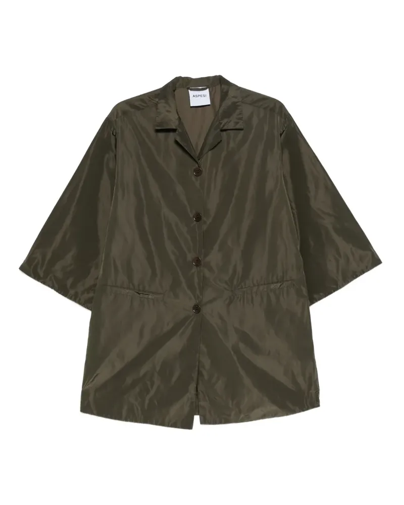 ASPESI button-fastening short-sleeve coat - Grün Grün