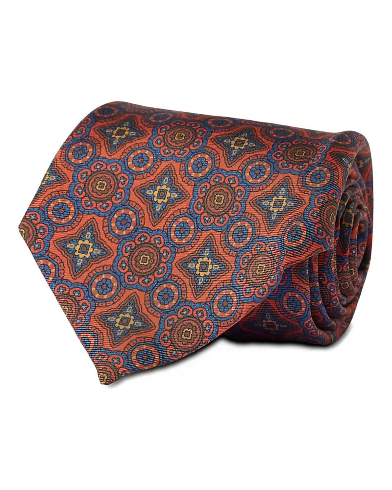 Ascot patterned tie - Orange Orange