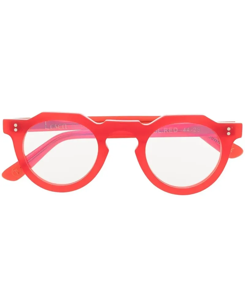 Lesca Brille mit rundem Gestell - Rot Rot