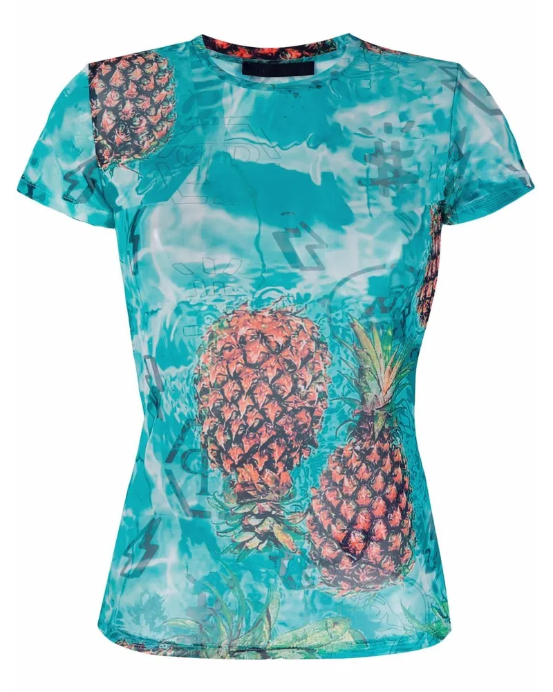 Philipp Plein T-Shirt mit grafischem Print - Blau Blau