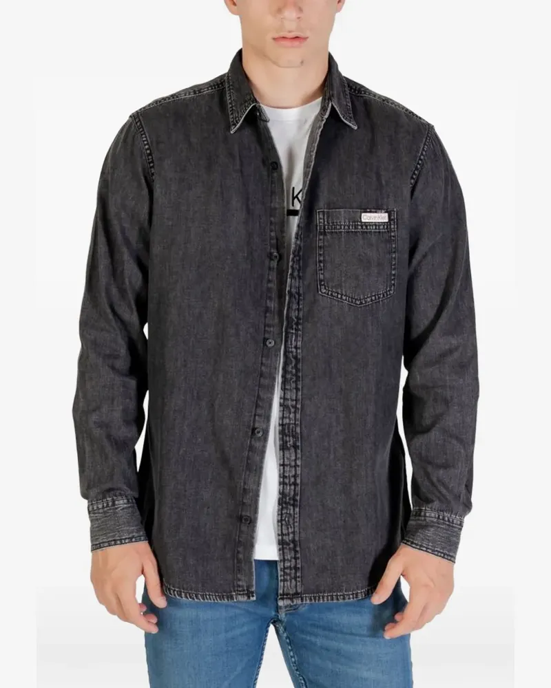 Calvin Klein washed-denim shirt - Schwarz Schwarz