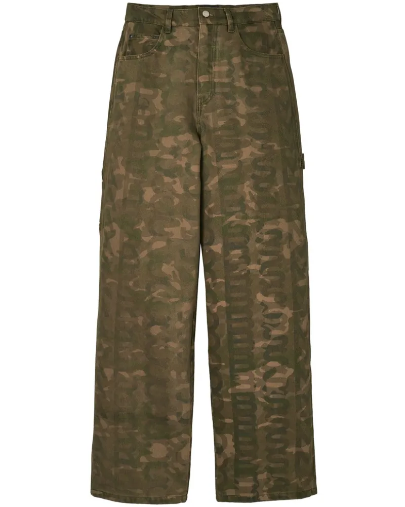 Marc Jacobs camouflage-print wide-leg jeans Grün