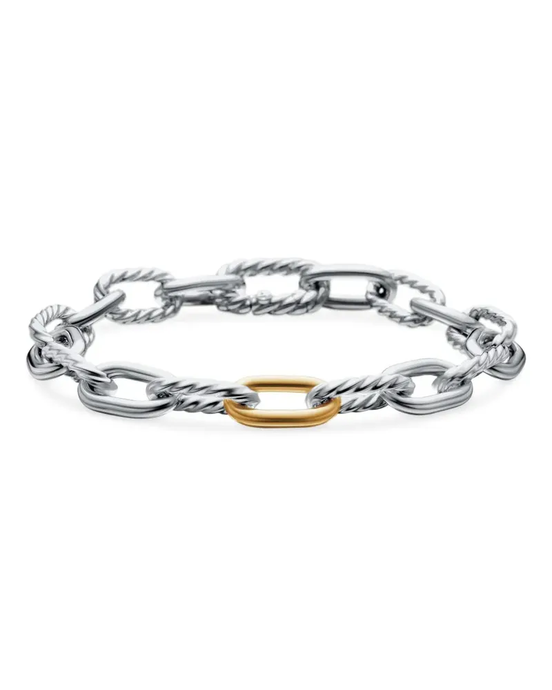David Yurman 18kt DY Madison Gelbgold- und Sterlingsilberarmband 8,5mm Silber
