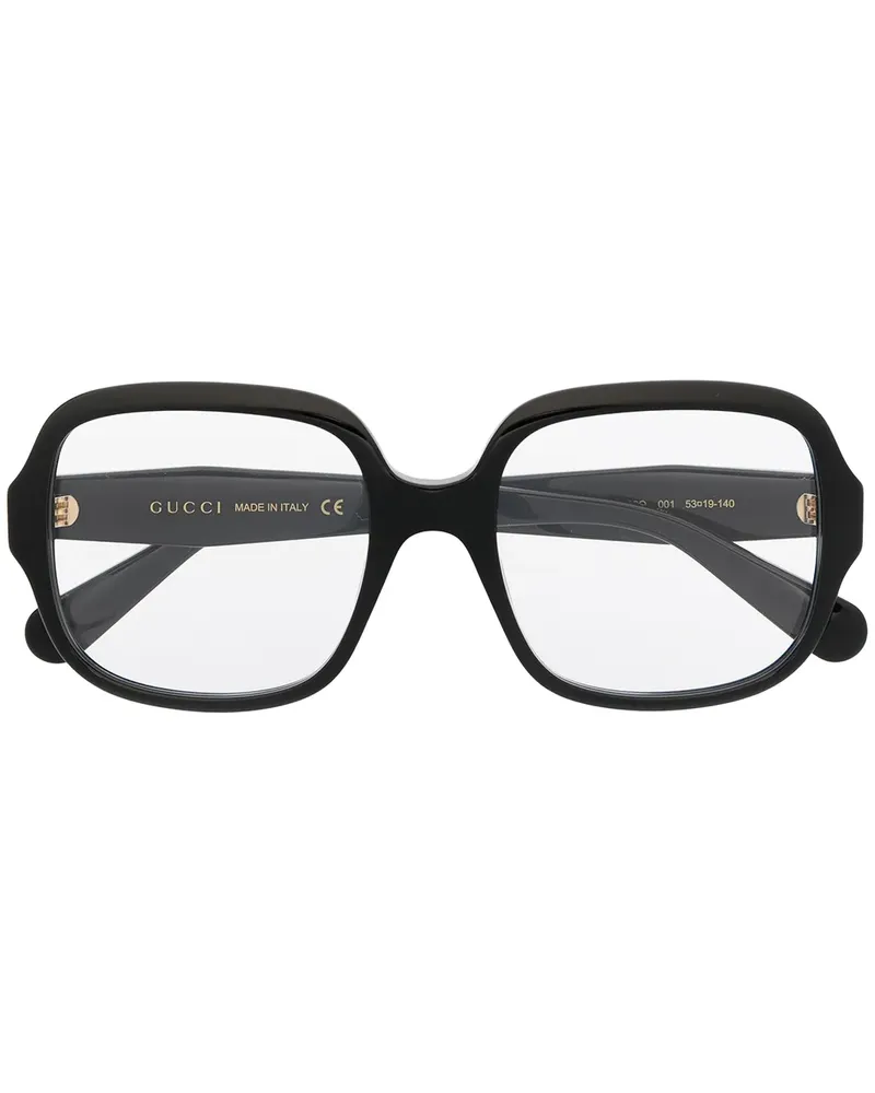 Gucci Brille mit eckigem Gestell - Schwarz Schwarz