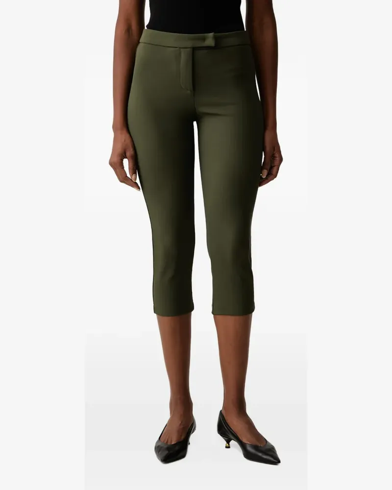 Patrizia Pepe logo-plaque cropped trousers - Grün Grün