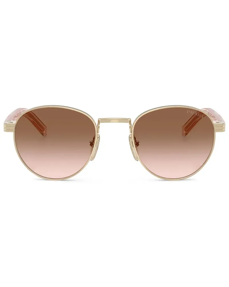 Prada Sonnenbrille mit rundem Gestell - Gold Gold
