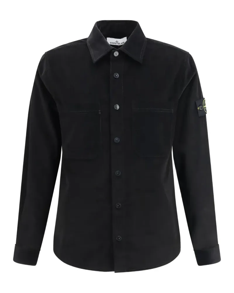 Stone Island Hemdjacke mit aufgesetzter Tasche - Schwarz Schwarz