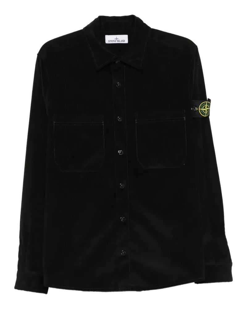 Stone Island Hemdjacke mit aufgesetzter Tasche - Schwarz Schwarz