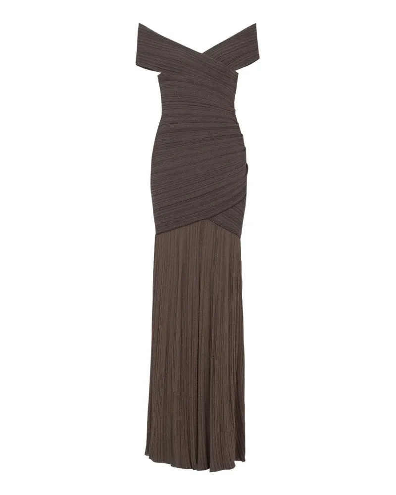 Balmain Schulterfreies Kleid - Braun Braun