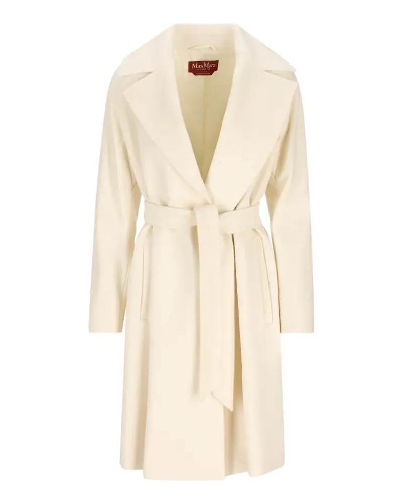Max Mara Mantel mit Gürtel - Weiß Weiß