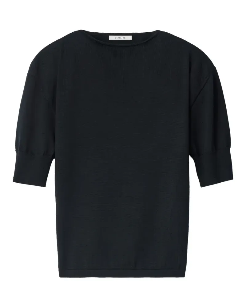 Christophe Lemaire short-sleeve sweater in fine merino wool - Schwarz Schwarz