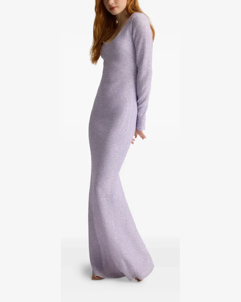 ST. JOHN Gestricktes Maxikleid mit Pailletten - Violett Violett