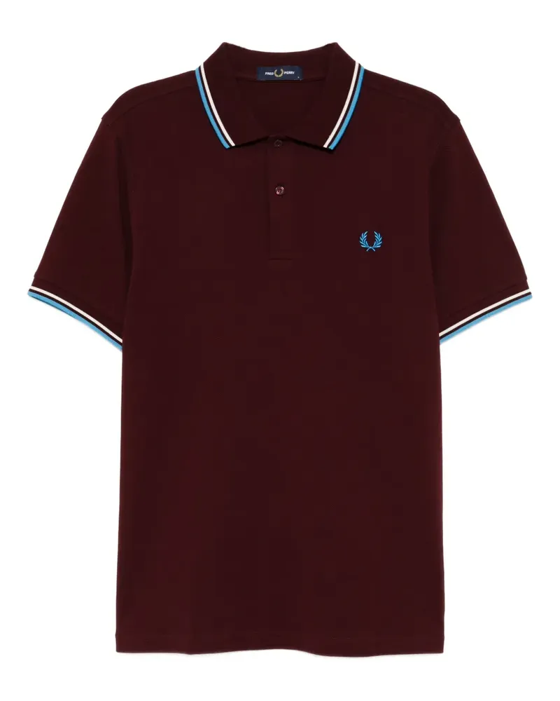 Fred Perry Poloshirt mit Logo-Stickerei - Rot Rot