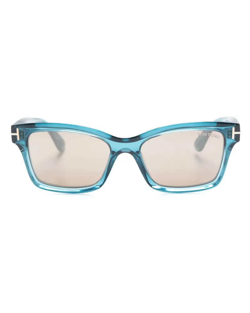 Tom Ford Transparente Sonnenbrille mit eckigem Gestell - Blau Blau