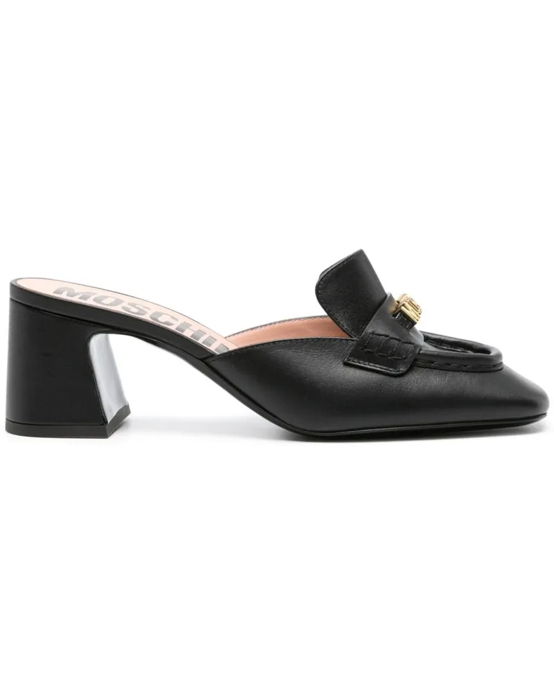Moschino Loafer-Mules mit Logo - Schwarz Schwarz