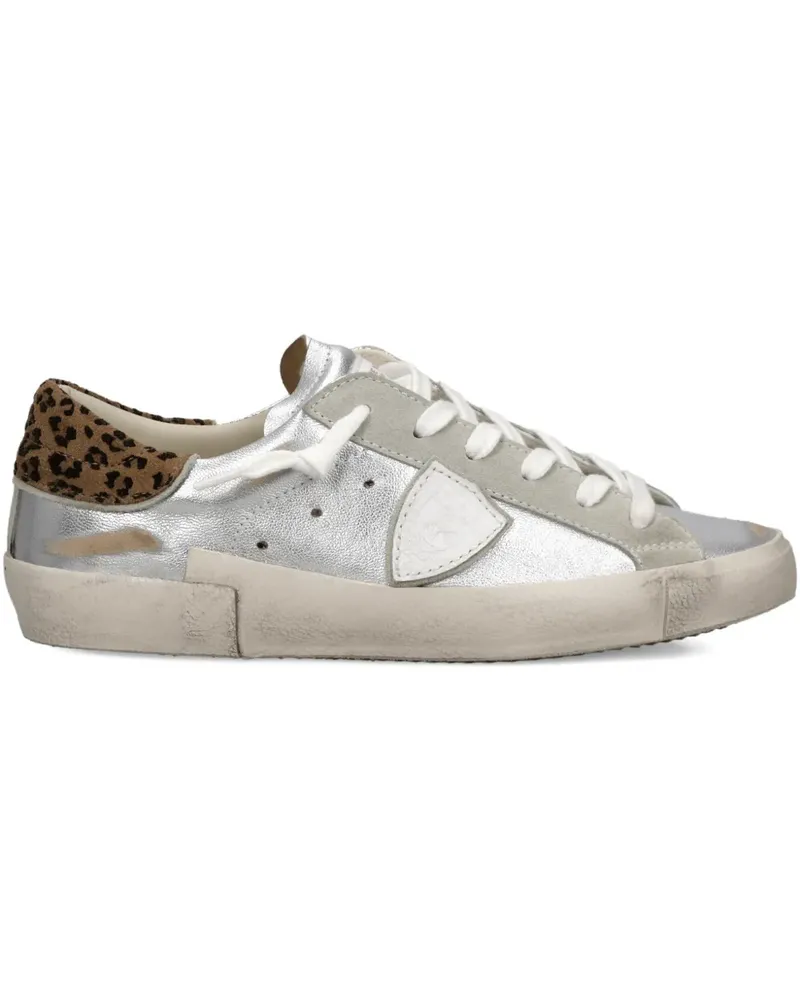 Philippe Model Prsx Sneakers mit Leoparden-Print - Silber Silber