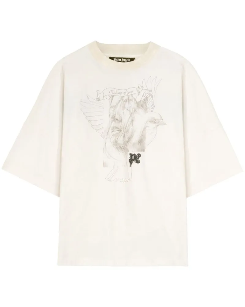 Palm Angels T-Shirt mit grafischem Print - Weiß Weiß