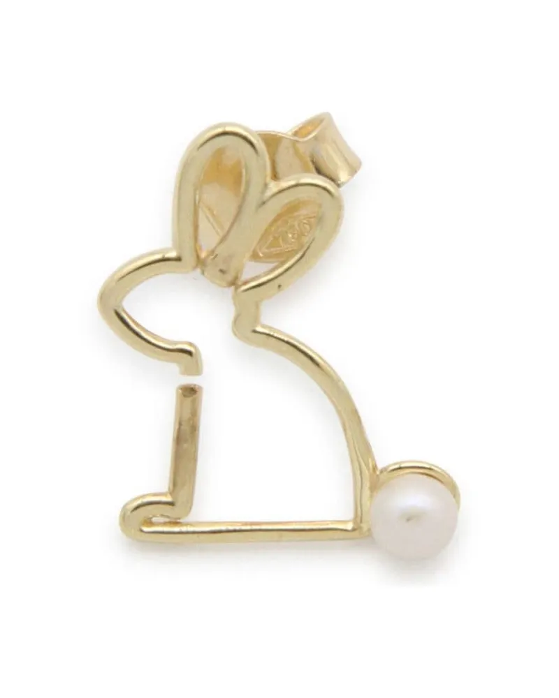 Aliita 9kt Conejito Gelbgoldohrring mit Perle Gold