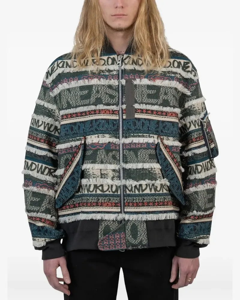 Sacai x Eric Haze Bomberjacke mit Jacquardmuster - Blau Blau