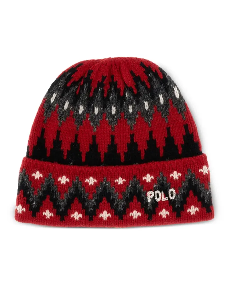 Ralph Lauren Beanie mit Intarsienmuster - Rot Rot