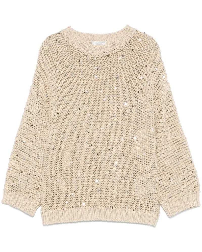 Peserico Pullover mit Pailletten - Nude Nude