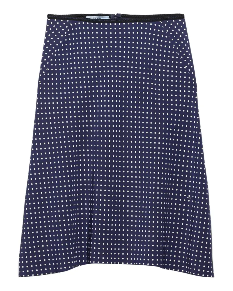 Prada polka-dot marocain skirt - Blau Blau