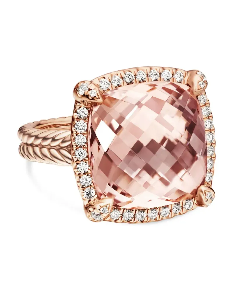 David Yurman 18kt Chatelaine Rotgoldring mit Diamanten 14mm - Rosa Rosa