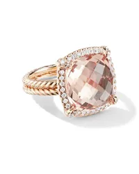 David Yurman 18kt Chatelaine Rotgoldring mit Diamanten Rosa