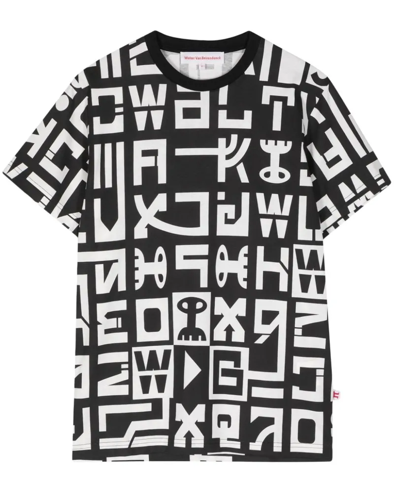 Walter van Beirendonck T-Shirt mit grafischem Print Schwarz