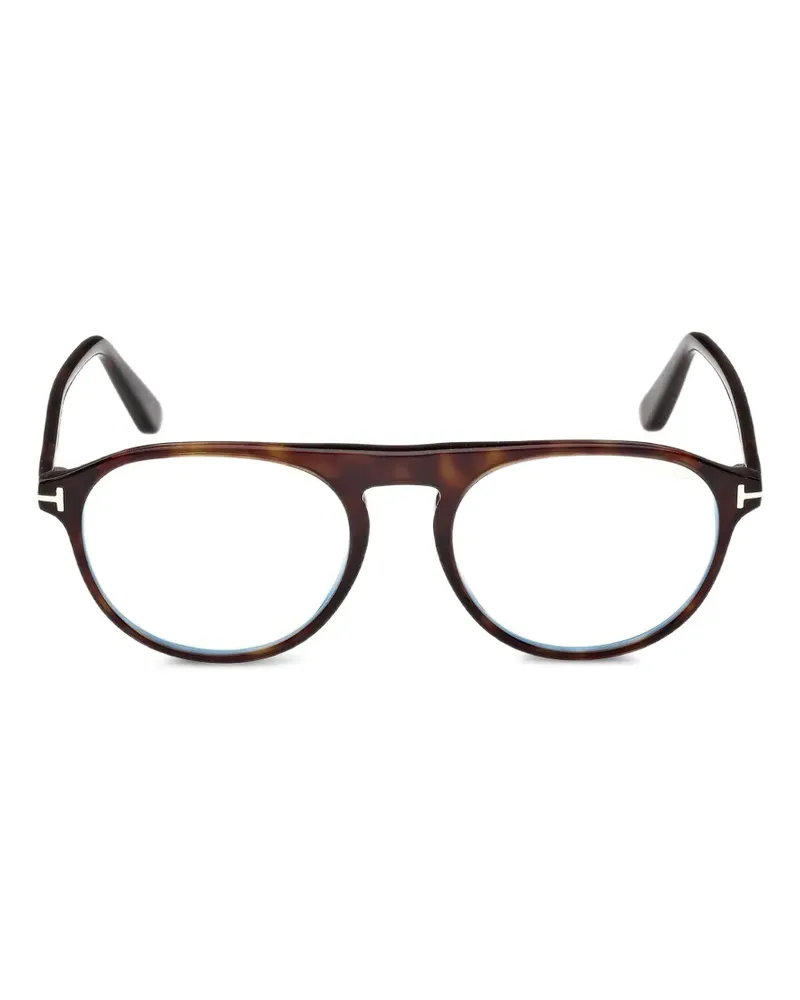 Tom Ford Brille mit rundem Gestell - Braun Braun