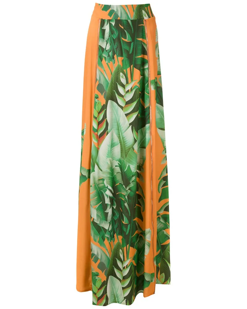 Amir Slama Maxirock mit Print - Orange Orange