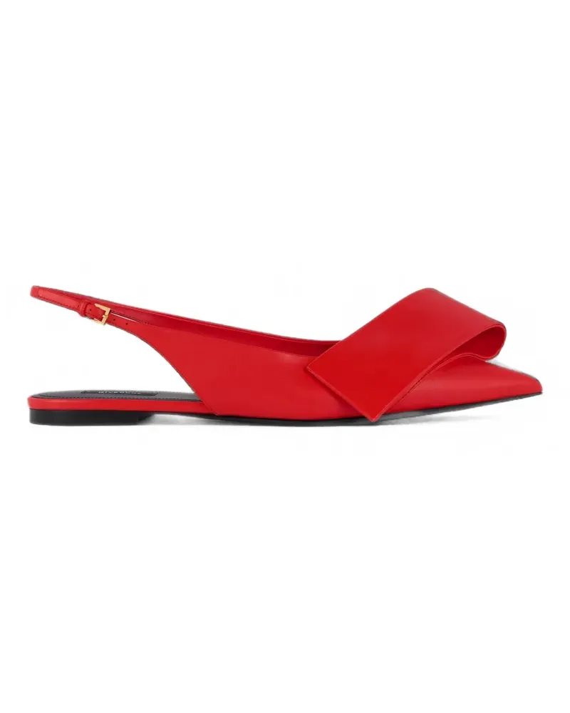 Givenchy Flache Slingbacks aus Leder mit verdrehtem Band - Rot Rot