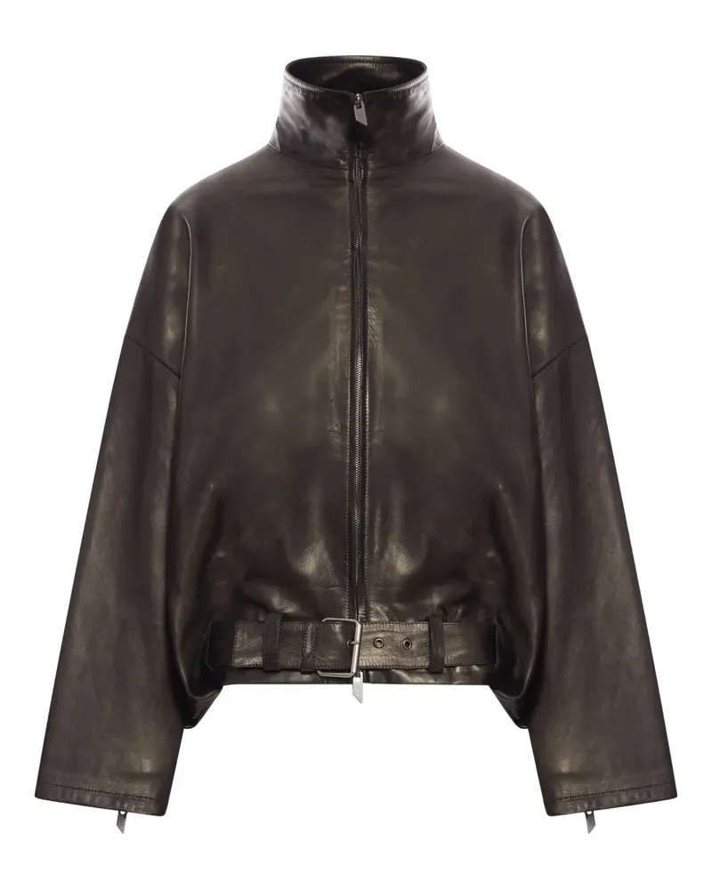 Salvatore Santoro Lederjacke mit Gürtel - Schwarz Schwarz