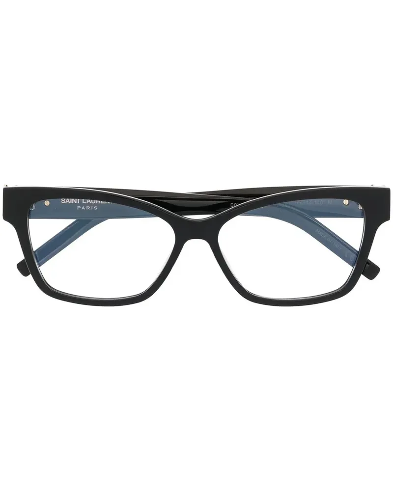 Saint Laurent Cat-Eye-Brille mit Logo - Schwarz Schwarz