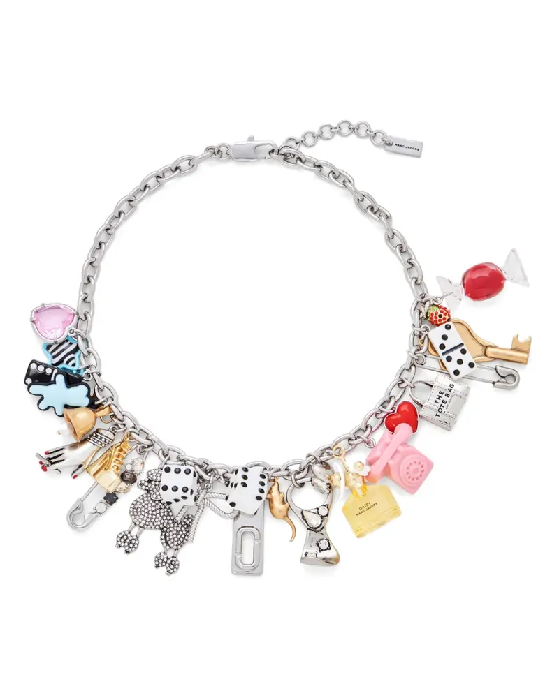 Marc Jacobs Halskette mit Sticker Charm Statement-Anhänger - Silber Silber