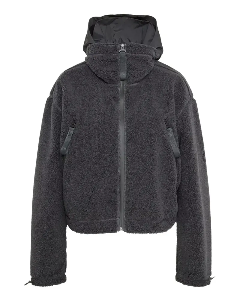 adidas Stehkragen-Jacke aus Faux Fur mit Reißverschluss - Grau Grau