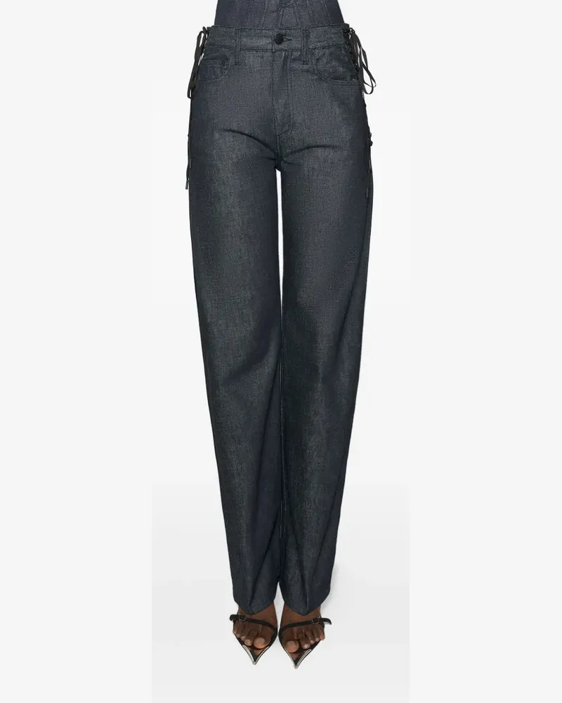 Thierry Mugler Gerade Jeans mit Schnürung - Blau Blau