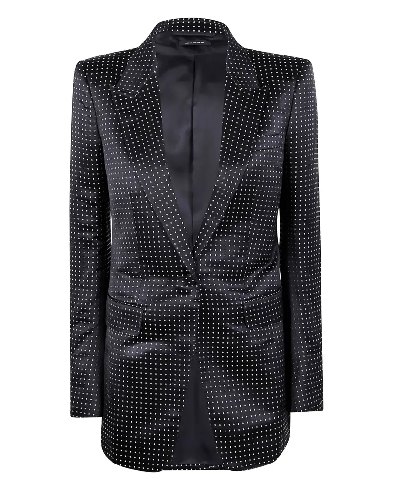 Tom Ford Jacke aus Satin mit Polka Dots - Schwarz Schwarz