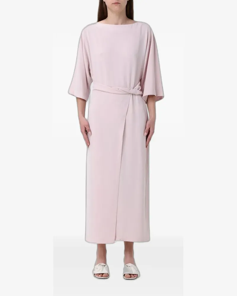 MEIMEIJ twist-detail boat-neck midi dress - Rosa Rosa