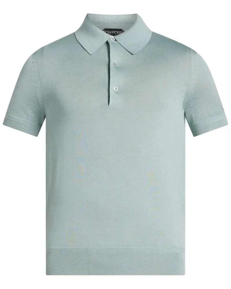 Tom Ford Kurzärmeliges Poloshirt Blau