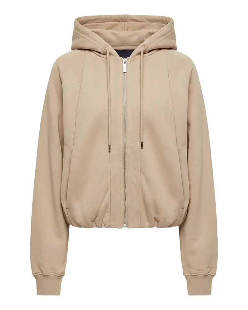 SPORTMAX zip-up drawstring hoodie - Nude Nude