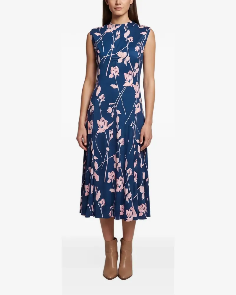 Diane von Furstenberg Leora Midikleid mit Blumenprint - Blau Blau