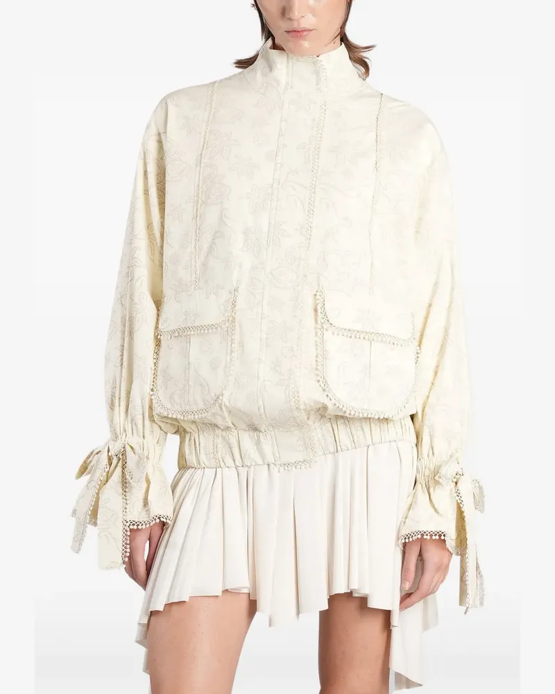 SIEDRES Polca Jacke mit Blumenprint - Nude Nude