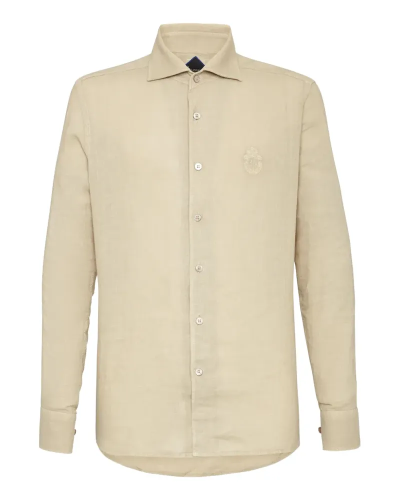 Billionaire Crest embroidered shirt - Nude Nude