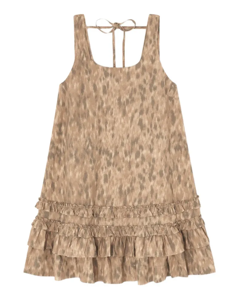 Ganni Minikleid mit Print - Nude Nude