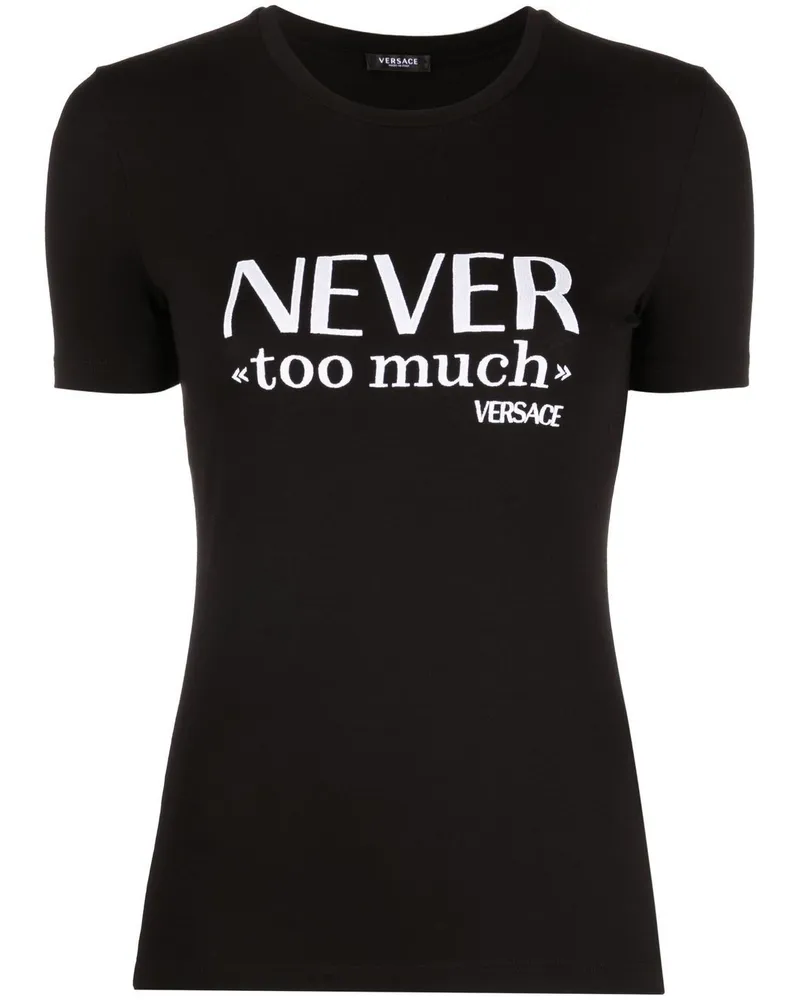 Versace T-Shirt mit Slogan-Print - Schwarz Schwarz